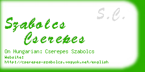 szabolcs cserepes business card